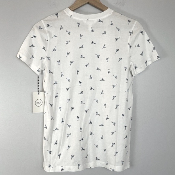 🆕 1901 White Martini 🍸 Print T-Shirt. Cotton & Modal Fabric. - Picture 2 of 8